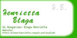 henrietta blaga business card
